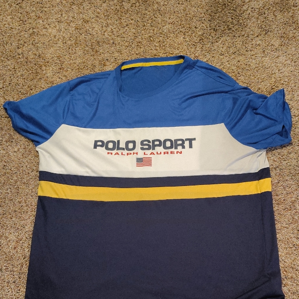 Polo by Ralph Lauren Blue and Yellow Short Sleeve Tee